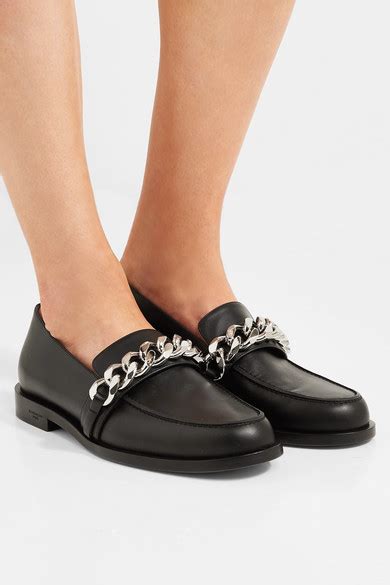 givenchy chain-trimmed leather loafers|60's loafers in leather .